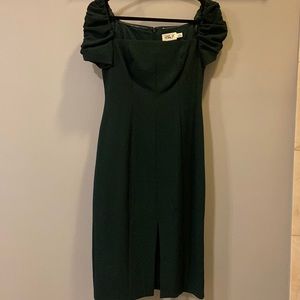 Green formal midi dress